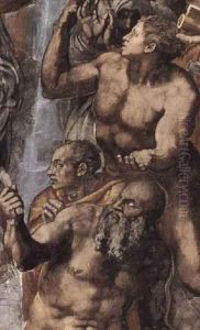 The Last Judgement [detail: 2] (or Before restoration) by Michelangelo Buonarroti