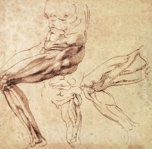 Three Studies of a Leg by Michelangelo Buonarroti