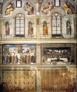 Detail of the wall decoration by Michelangelo Buonarroti