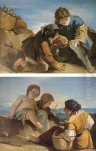 Enfants Jouant Aux Osselets by Francesco Fontebasso