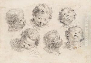 Six Head Studies Of An Infant by Francesco Fontebasso