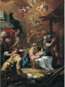 Adoration Of The Shepherds by Francesco Fontebasso