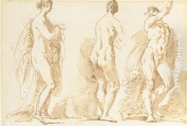 Une Femme Vue De Profil A Droite Et De Dos Et Un Homme Avec Un Brasleve - view 1