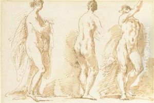 Une Femme Vue De Profil A Droite Et De Dos Et Un Homme Avec Un Brasleve by Francesco Fontebasso