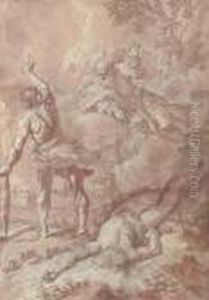 God Confronting Cain After He Slew Abel
