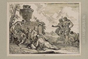 A Faun With Seven Figures (de Vesme 7) by Francesco Fontebasso