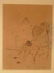 Scene De Maison Close by Jean-Louis Forain
