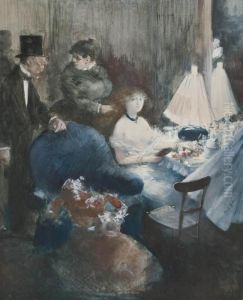 Visite A La Loge by Jean-Louis Forain