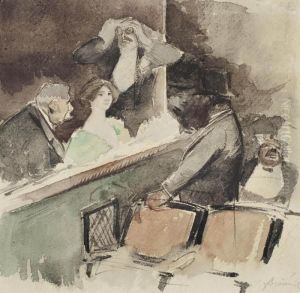 Au Theatre, L'avant-scene Signe 'forain' by Jean-Louis Forain