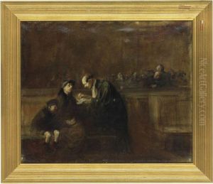 Scene De Tribunal, La Veuve Et L'orphelin by Jean-Louis Forain