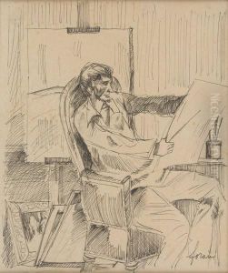 L'artistecontemplant Son Oeuvre by Jean-Louis Forain