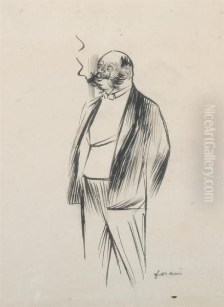 Man Smoking Cigar - view 1