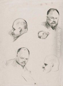 Ambroise Vollard, Quatre Esquisses by Jean-Louis Forain