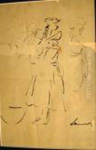 Personnages Dans La Rue by Jean-Louis Forain