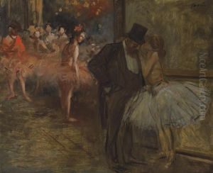 Danseuse Et Abonne, A L'opera by Jean-Louis Forain