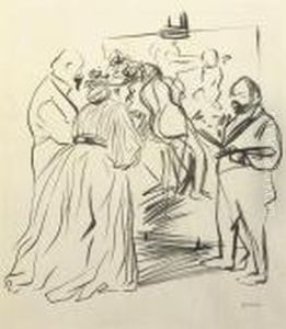 Visiting The Artist In His Studio by Jean-Louis Forain