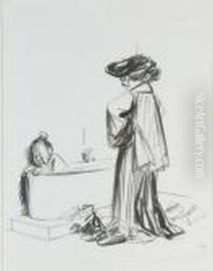 Une Femme Regardant Une Fillette
Dans Son Bain (recto); Etudepour La Meme Composition (verso) by Jean-Louis Forain