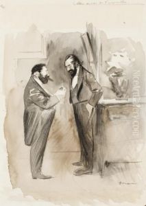 Hommes En Conversation by Jean-Louis Forain