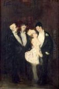 La Gommeuse Et Les Cercleux, Vers 1875 by Jean-Louis Forain