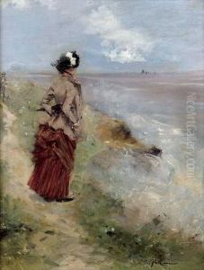 Promeneuse Au Bord De La Mer by Jean-Louis Forain