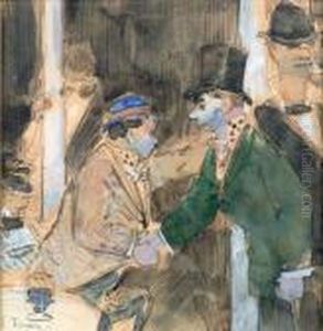 Grotesque Au Cafe Ou Grotesque by Jean-Louis Forain