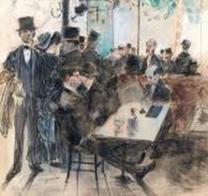 Au Cafe, Vers 1872 by Jean-Louis Forain