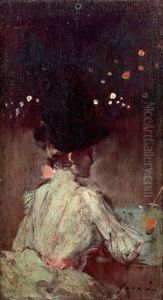 Le Soir Au Jardin De Paris, Vers 1882 Le Soir Au Jardin De Paris, Vers 1882