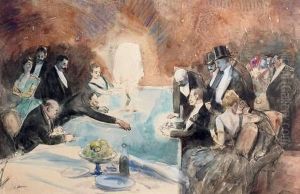 Chambre ! Vers 1888 by Jean-Louis Forain