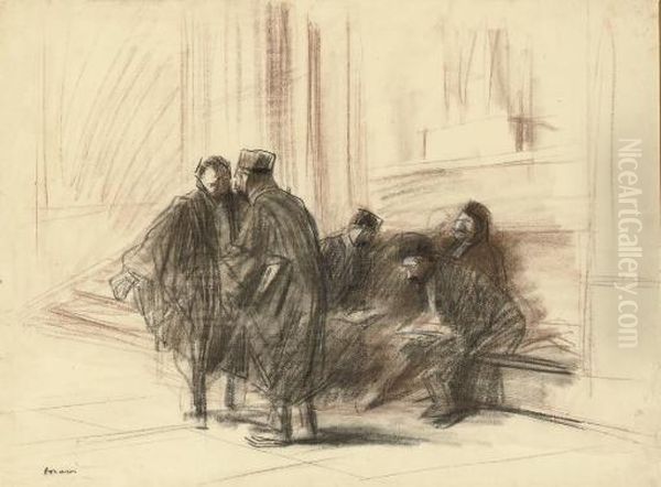 Lawyers Outside A Courtroom - view 1