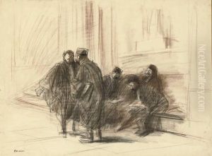 Lawyers Outside A Courtroom