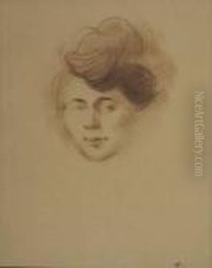 Tete De Femme
 Crayon Brun.