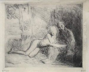 Peintre Et Modele by Jean-Louis Forain