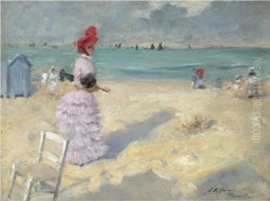 La Plage A Trouville by Jean-Louis Forain
