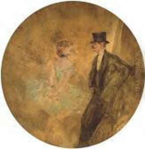 Dans Les Coulisses by Jean-Louis Forain