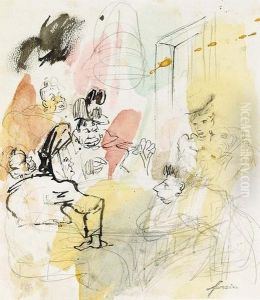 Wirtshausszene. by Jean-Louis Forain