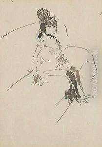 'girl In The 'maison Close''. by Jean-Louis Forain