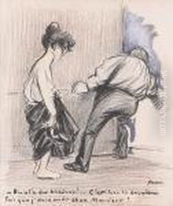 En Vl'a Des Histoires!..c'est Bien La Derniere Fois Que J' Descends Chez Monsieur! by Jean-Louis Forain