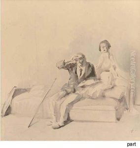 Peintre Et Modele by Jean-Louis Forain