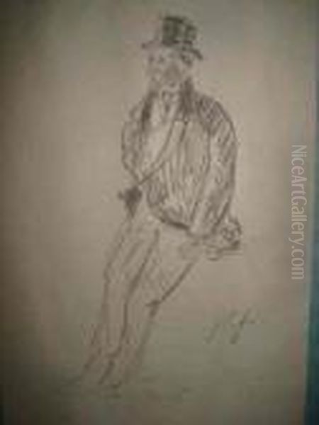Homme Assis Avec Le Tophat - view 1