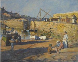Low Tide At Mousehole by Stanhope Alexander Forbes