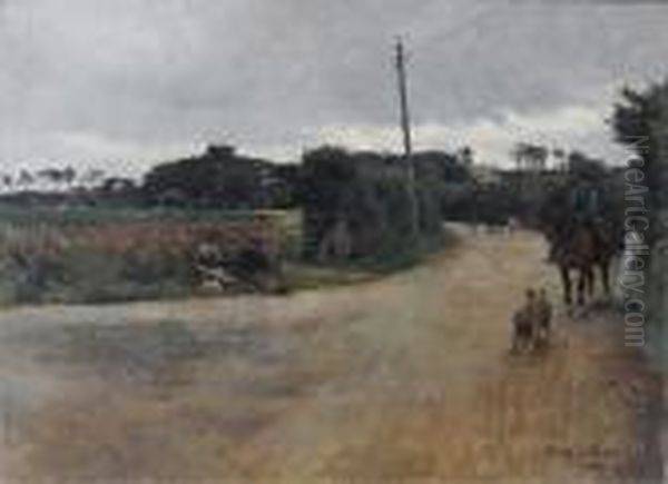 Figures On A Country Road - view 1