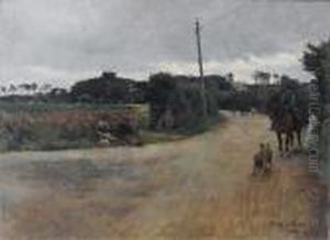 Figures On A Country Road by Stanhope Alexander Forbes