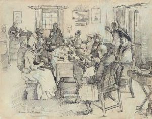 Study For 'the Health Of The Bride' by Stanhope Alexander Forbes