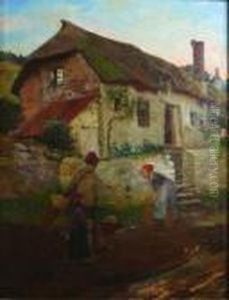 Meeting On A Village Lane by Stanhope Alexander Forbes