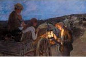 Study For 'lighting Up Time' by Stanhope Alexander Forbes