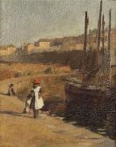 Girls At The Quayside, Newlyn