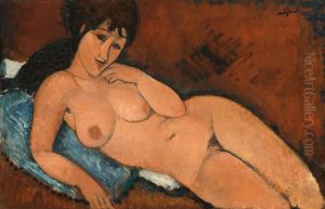 Nude On A Blue Cushion by Amedeo Modigliani