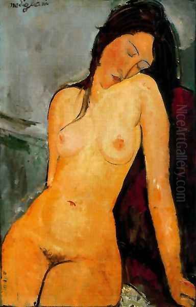 Sitting female nude - view 1