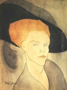 Head Of A Woman With A Hat by Amedeo Modigliani