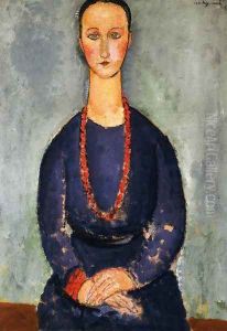Woman in a Red Necklace by Amedeo Modigliani